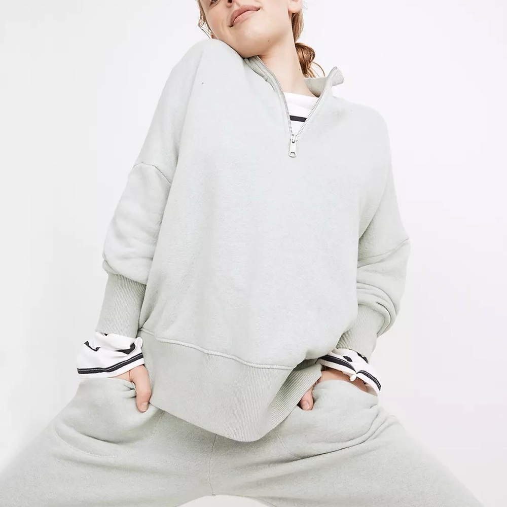 Madewell (MWL) Half-Zip Tunic Sweatshirt